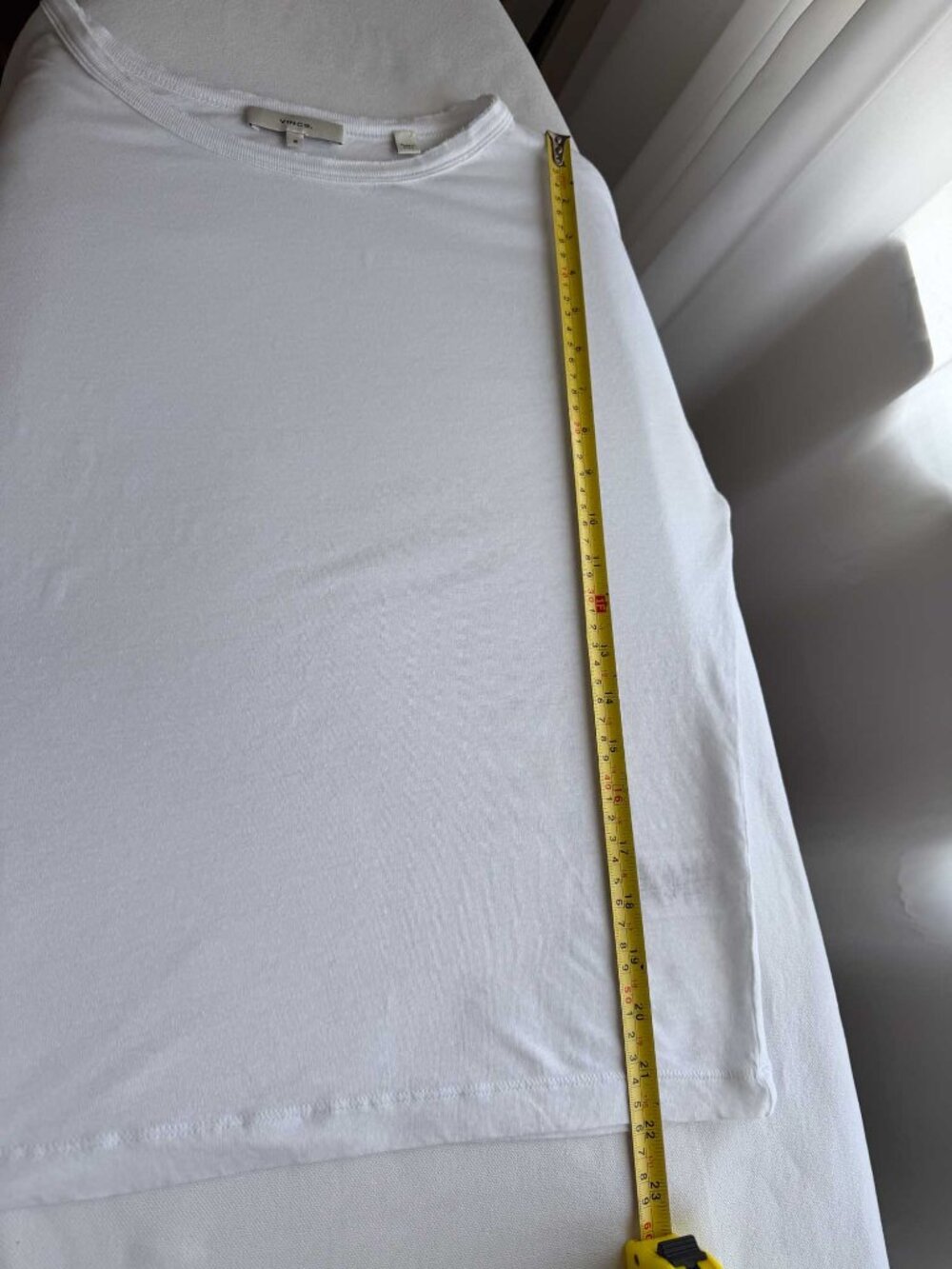 Vince White Tencel Linen Raw Edge Long Sleeve Top M - Picture 14 of 16